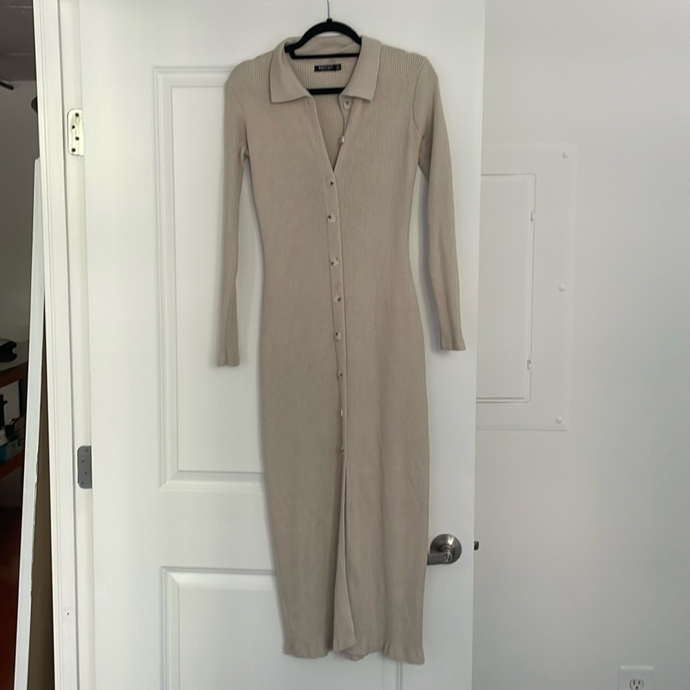 Long sleeve button up dress